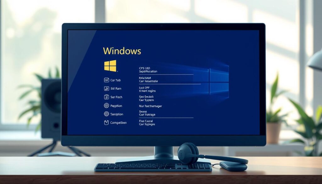 A sleek, modern desktop computer setup showcasing Windows system requirements. In the foreground, a high-resolution monitor displays a visually appealing checklist of system specifications like CPU, RAM, and storage space, with icons representing different PC components. The middle layer features a professional-looking laptop and a pair of headphones, signifying compatibility with software. The background is softly blurred, highlighting a creative workspace with ambient lighting creating an inviting atmosphere. Natural light filters through a window, casting gentle shadows. The overall mood is innovative and informative, aimed at tech-savvy users looking for system compatibility details. Ensure no text or branding is visible in the image. A sleek, modern desktop computer setup showcasing Windows system requirements. In the foreground, a high-resolution monitor displays a visually appealing checklist of system specifications like CPU, RAM, and storage space, with icons representing different PC components. The middle layer features a professional-looking laptop and a pair of headphones, signifying compatibility with software. The background is softly blurred, highlighting a creative workspace with ambient lighting creating an inviting atmosphere. Natural light filters through a window, casting gentle shadows. The overall mood is innovative and informative, aimed at tech-savvy users looking for system compatibility details. Ensure no text or branding is visible in the image.